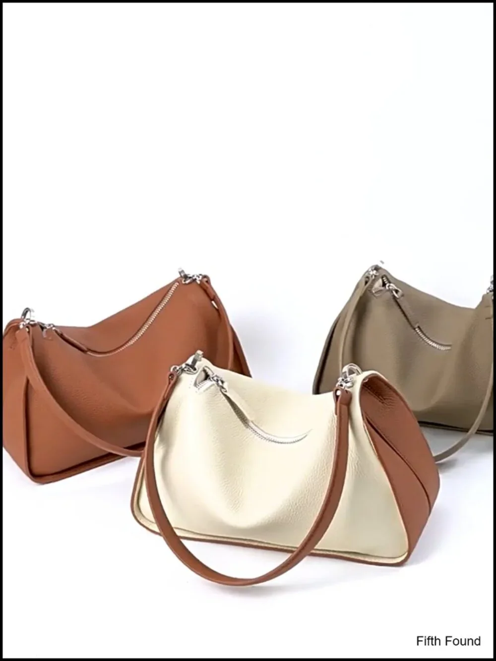 Genuine Leather Women's Hobo Shoulder Bag with Adjustable Strap